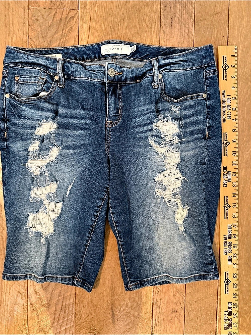 Torrid Boyfriend Distressed Denim Shorts Distressed Denim Bermuda Shorts 16